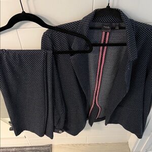 Rafaella Navy and White Patterned Blazer